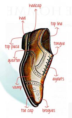  Parts of a mens shoe 