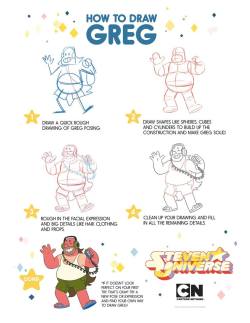 gemfuck:  How to draw Steven and Greg according to the SU Facebook