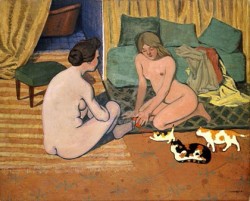 lukewinter-inspirations:   Felix Vallotton, Naked Women Two Cats,