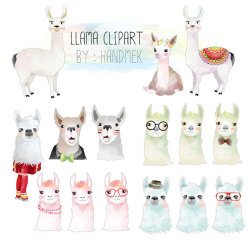 canvaspaintings:  Llama Clipart,Cute  Llama Clip Art Instant
