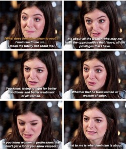 hustleinatrap: Lorde talking about feminism