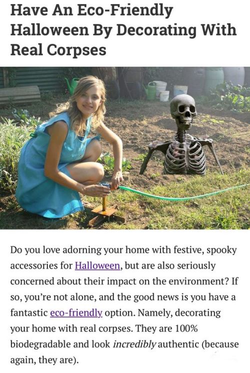 horrorandhalloween:  Please think of the environment
