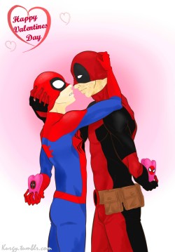 fuckyesdeadpool:  kurgy submitted: my spideypool Valentines