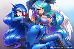 humanized-mane-six:  Luna and Celestia Cosplay by RacoonKun 