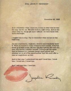 helloheaven-yayo:  JACKIE KENNEDY’S LOVE LETTER TO JFK. Letter