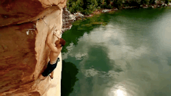 climbinggifs:  Deep water soloing in Rocky Mountain National