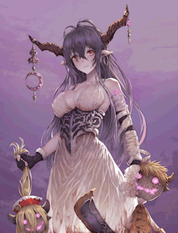 rarts:  Demon girl Danua: Granblue Fantasy mobile game art  [Artist: