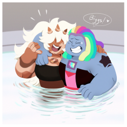 moldy-junk:  Tried out a lineless style for Bismuth and Biggs,