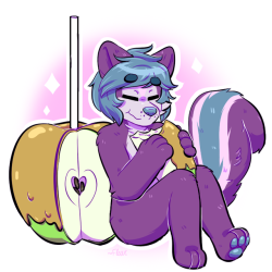 gentheskunk: fleurfurr: Caramel apple YCH for Gentheskunk Munch