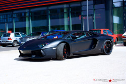 automotivated:  Lamborghini Aventador LP700-4 in black mate (by