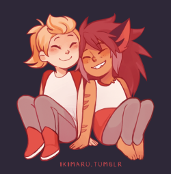 some more Catra & Adora as kids I did for a charm a while