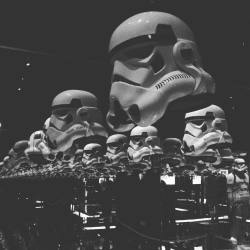 Sorry, Broad, infinity Stormtroopers are way fucking cooler than your stupid flashy lights room (at Discovery Times Square: Star Wars Exhibition)