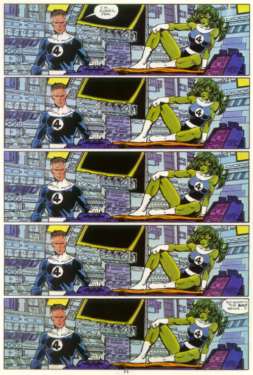 coolpages:  The Sensational She-Hulk (Marvel Graphic Novel #18 - Marvel Comics - 1985) Writer: John ByrneIllustrators: John Byrne (Pencils) & Kim DeMulder (Inks)