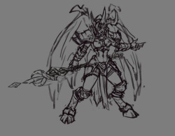 neryumo:  Jaina Dreadlord in progress. Lineart in Sai, the rest