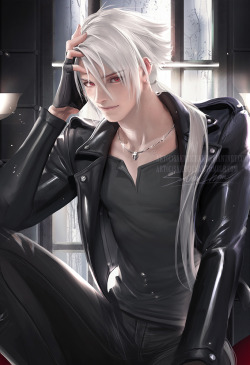 sakimichan:   Painted a portrait of the lovely Zen from Mysticmessenger<3He