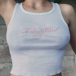 coquettefashion:  Babygirl Ribbed Tank Top