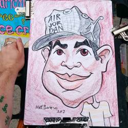 Drawing caricatures today at Dairy Delight in Malden. #art #drawing