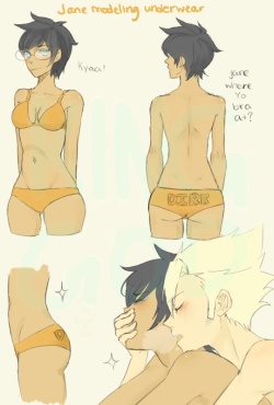 king-god:underwear modeling ft. jane…and dirk. –y'all don’t