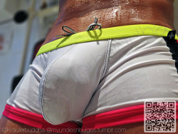 myundiesnbulges:  Wet A.C. swim trunk