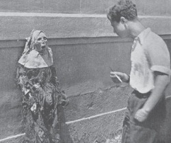 Spanish civil war. XIX century nuns corpses digged out and exposed
