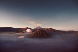 timbllr:    Mt Bromo, Batuk and Semeru by Reuben Wu  