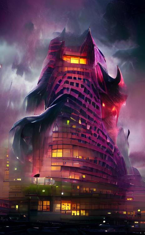 evilbuildingsblog:  AI Generated artwork, Keyword : Evil Building
