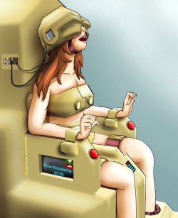 robo-unit01: Poor poor girl… With every orgasm the machine