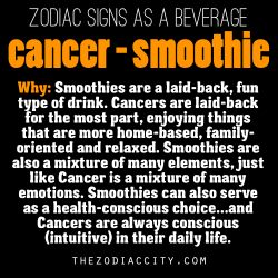 zodiaccity:  Zodiac signs as a beverage - Cancer, Smoothie.
