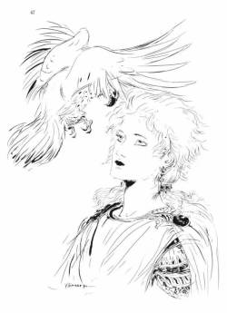 80sanime:  The Heroic Legend of Arslan novel insert art by Yoshitaka