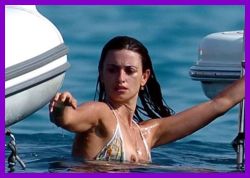 nude-celebz:  Penelope Cruz nip slip 