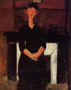 artist-modigliani:  Woman Seated by a Fireplace, Amedeo ModiglianiMedium: