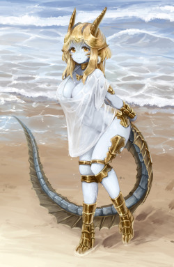 barbariank:first summer related pic with the gold dragon <3