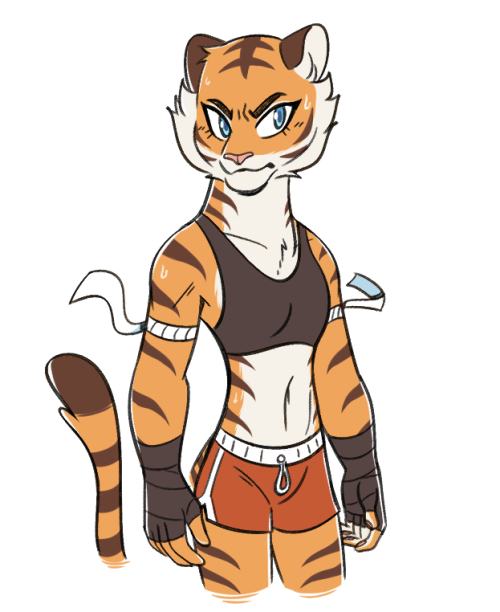 beezii:  Muay Thai Tiger Girl!  🐯👊Redesign of an old character.