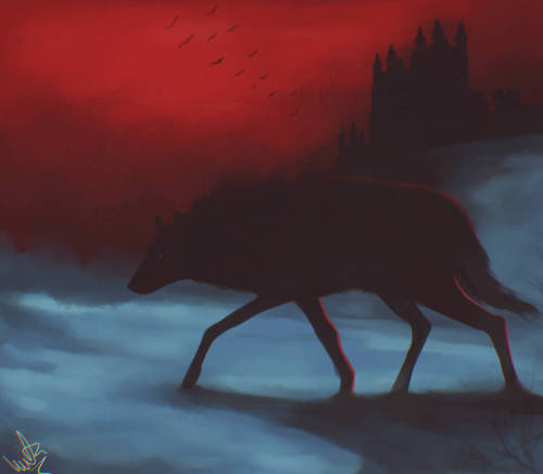 ex0skeletal-undead:Dark surreal wolf illustrations by   LunaoticThis