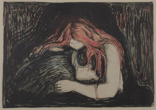 oncanvas:Vampyr (Vampire), Edvard Munch, 1895Hand-colored lithograph