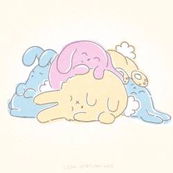 lisavertudaches:  Just a cuddle puddle of cute buns for your