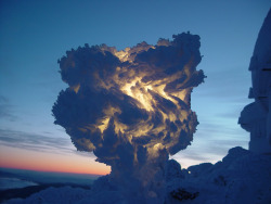 uhohmarty:   Ice Covered Street Lamp on Mt Washington 