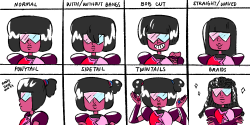 cinnamintcherry:  Garnet with different hairstyles! :) Here’s