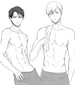 clumsytsumiki:  sketchdream:  beautiful half-naked bodies after