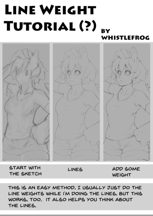 whistlefrog: Alright, here you go.  Not sure it’ll help, it was a little hard to explain, since I don’t usually think about the line weights while drawing, but hopefully you can take something away from it.