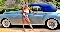yivialo:  BB with her vintage Rolls-Royce limousine.  The1959