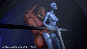 Liara and Wrex. Large gif Medium Now I need to focus on the project FOW. :)