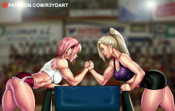 r3ydart: Patreon Commission - Sakura vs Ino  Commission to mre90