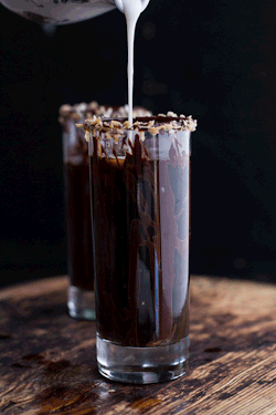 chocolateguru:  Coconut Iced Coffee…with Mini Chocolate Glazed