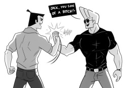 c2ndy2c1d: rjdrawsstuff: A bunch of Samurai Jack/Johnny Bravo