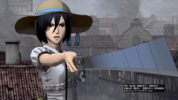 Mikasa wearing her “Festival” DLC costume within the KOEI