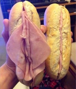 I wanna eat that slutty sandwich on the left…and fuck