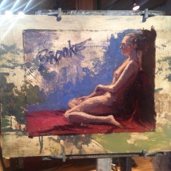 3 hour pose. Painting by Carl Bretzke. (at Traffic Zone Center