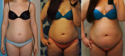 omgdotti:She wanted to be fat 165kbs to 269 lbs in 18 months