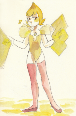 kogasana:  threw some watercolour on the yellow pearl i drew